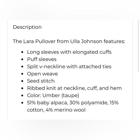 ULLA JOHNSON Umber Lara sweater - Picture 4 of 11